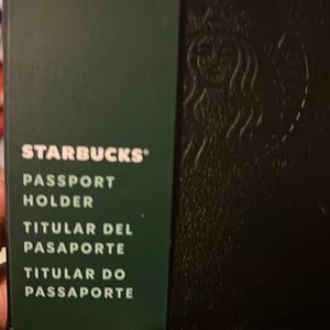 Starbucks Passport Holder Black Leather Material🖤😊